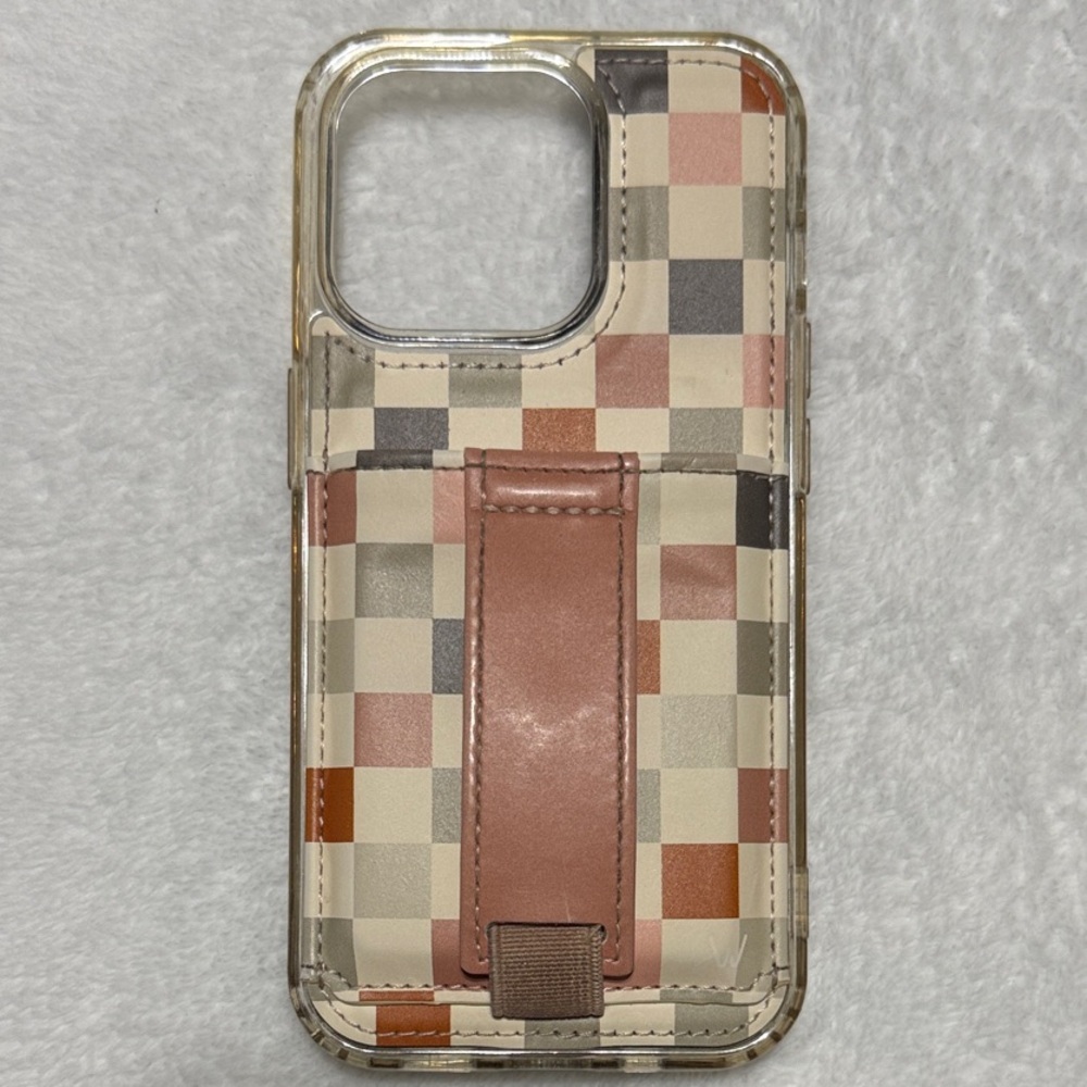 Walli iPhone 14 Pro Checkered Phone Case with Cardholder